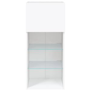 Έπιπλα Τηλεόρασης με LED 2 τεμ. Λευκά 40,5x30x90 εκ. - Pakobazaar