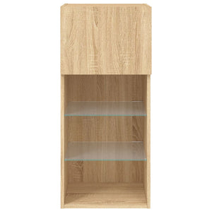 Έπιπλα Τηλεόρασης με LED 2 τεμ. Sonoma Δρυς 40,5x30x90 εκ. - Pakobazaar
