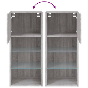 Έπιπλο Τηλεόρασης με LED Γκρι Sonoma 40,5x30x90 εκ. - Pakobazaar