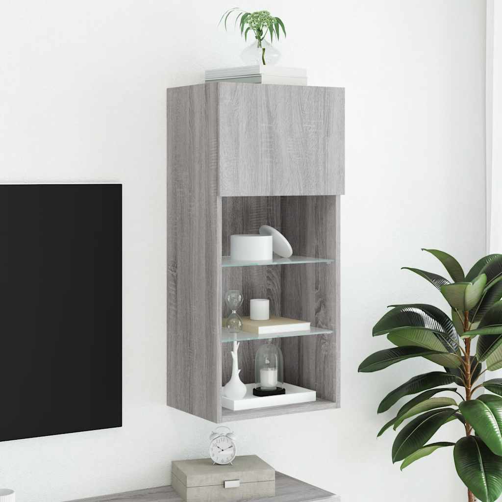 Έπιπλο Τηλεόρασης με LED Γκρι Sonoma 40,5x30x90 εκ. - Pakobazaar