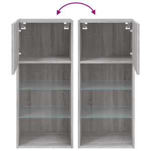 Έπιπλα Τηλεόρασης με LED 2 τεμ. Γκρι Sonoma 40,5x30x90 εκ. - Pakobazaar