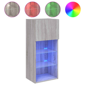 Έπιπλα Τηλεόρασης με LED 2 τεμ. Γκρι Sonoma 40,5x30x90 εκ. - Pakobazaar