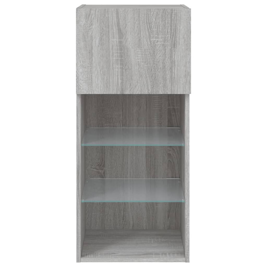 Έπιπλα Τηλεόρασης με LED 2 τεμ. Γκρι Sonoma 40,5x30x90 εκ. - Pakobazaar