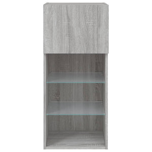 Έπιπλα Τηλεόρασης με LED 2 τεμ. Γκρι Sonoma 40,5x30x90 εκ. - Pakobazaar