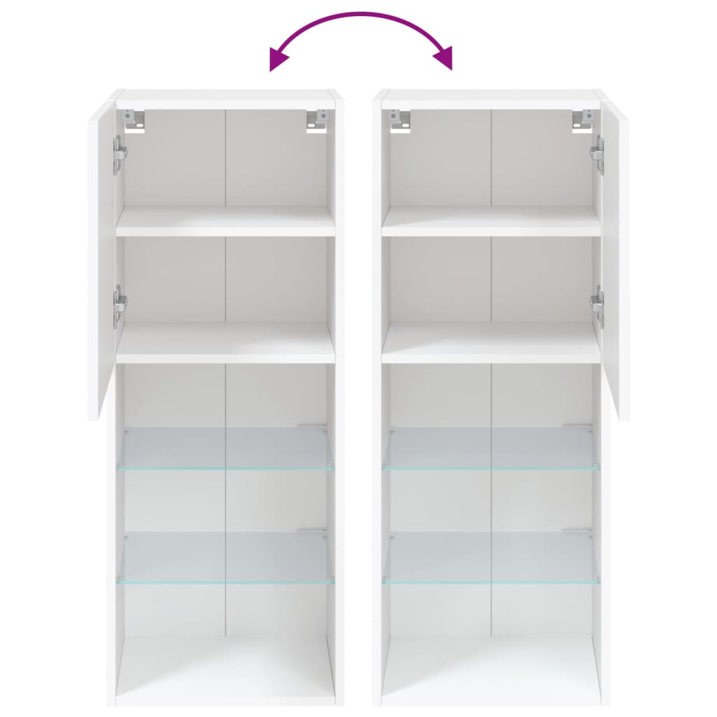 Έπιπλο Τηλεόρασης με LED Λευκό 40,5x30x102 εκ. - Pakobazaar