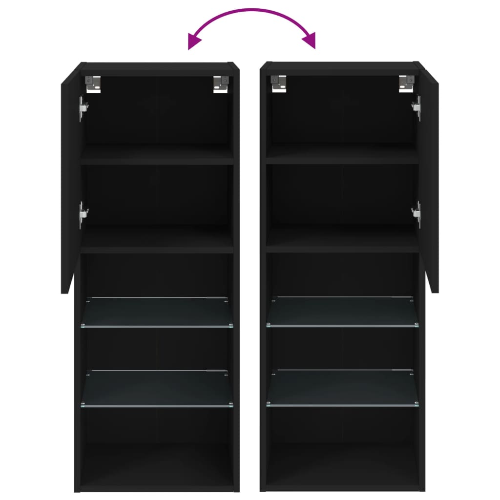 Έπιπλο Τηλεόρασης με LED Μαύρο 40,5x30x102 εκ. - Pakobazaar