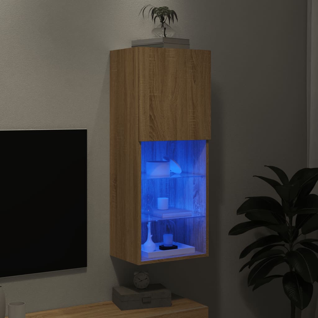 Έπιπλο Τηλεόρασης με LED Sonoma Δρυς 40,5x30x102 εκ. - Pakobazaar