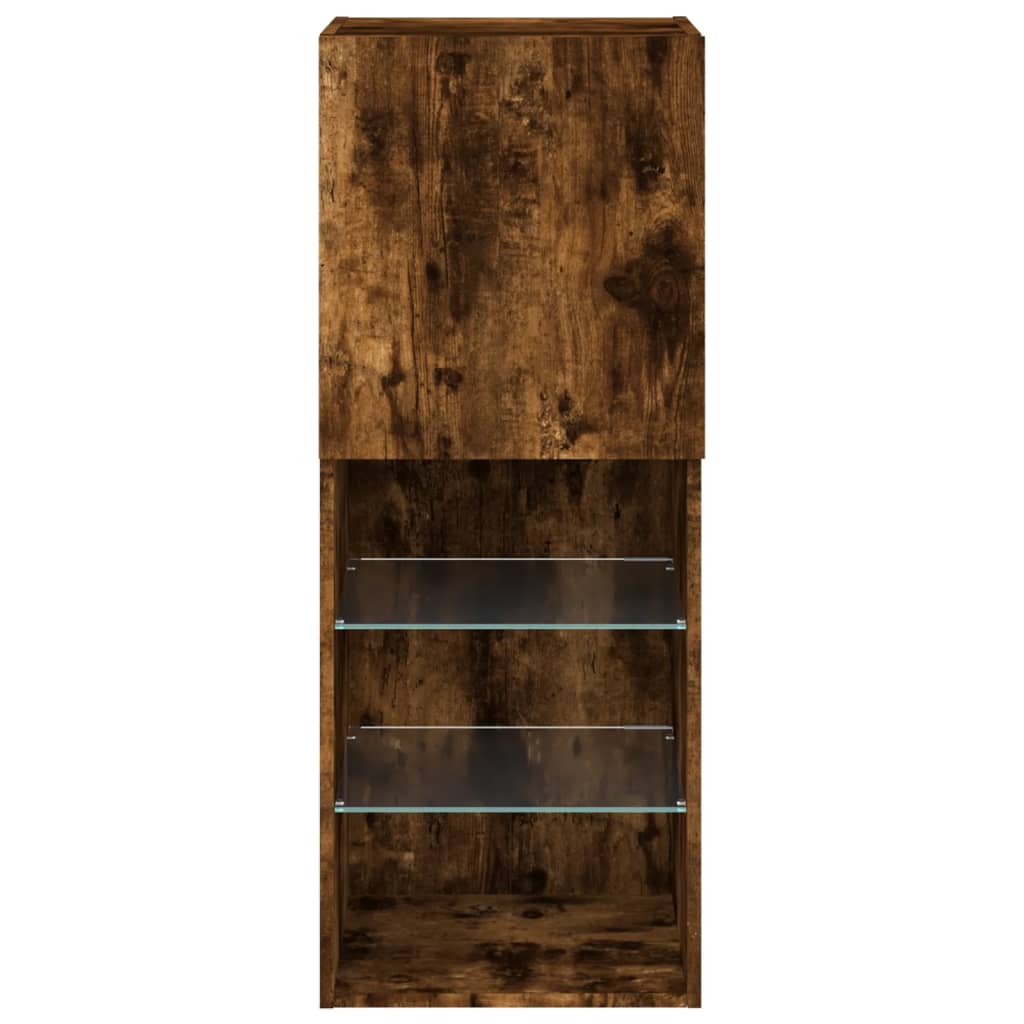 Έπιπλο Τηλεόρασης με LED Καπνιστή Δρυς 40,5x30x102 εκ. - Pakobazaar