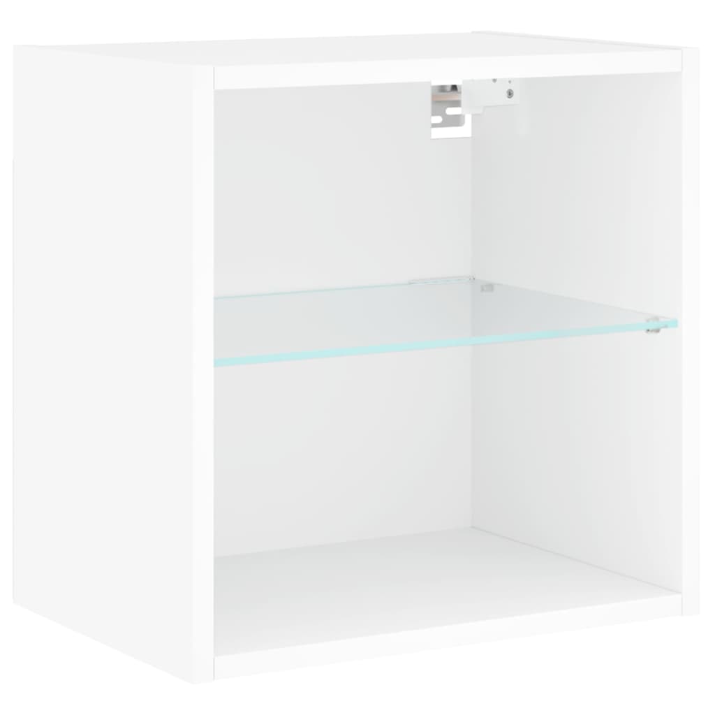 Κομοδίνα Επιτοίχια με Φώτα LED 2 Τεμ. Λευκά - Pakobazaar