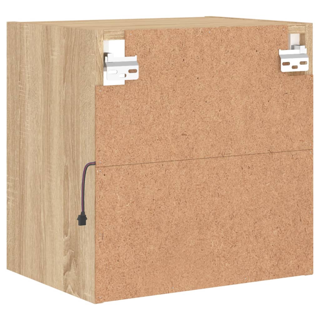 Κομοδίνα Επιτοίχια με Φώτα LED 2 Τεμ. Sonoma Δρυς - Pakobazaar