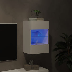 Έπιπλο Τοίχου Τηλεόρασης με LED Λευκό 40x30x60,5 εκ. - Pakobazaar