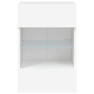 Έπιπλο Τοίχου Τηλεόρασης με LED Λευκό 40x30x60,5 εκ. - Pakobazaar