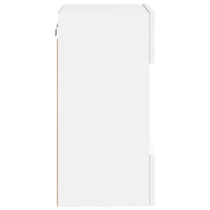 Έπιπλο Τοίχου Τηλεόρασης με LED Λευκό 40x30x60,5 εκ. - Pakobazaar
