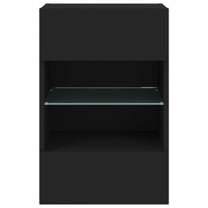 Έπιπλο Τοίχου Τηλεόρασης με LED Μαύρο 40x30x60,5 εκ. - Pakobazaar