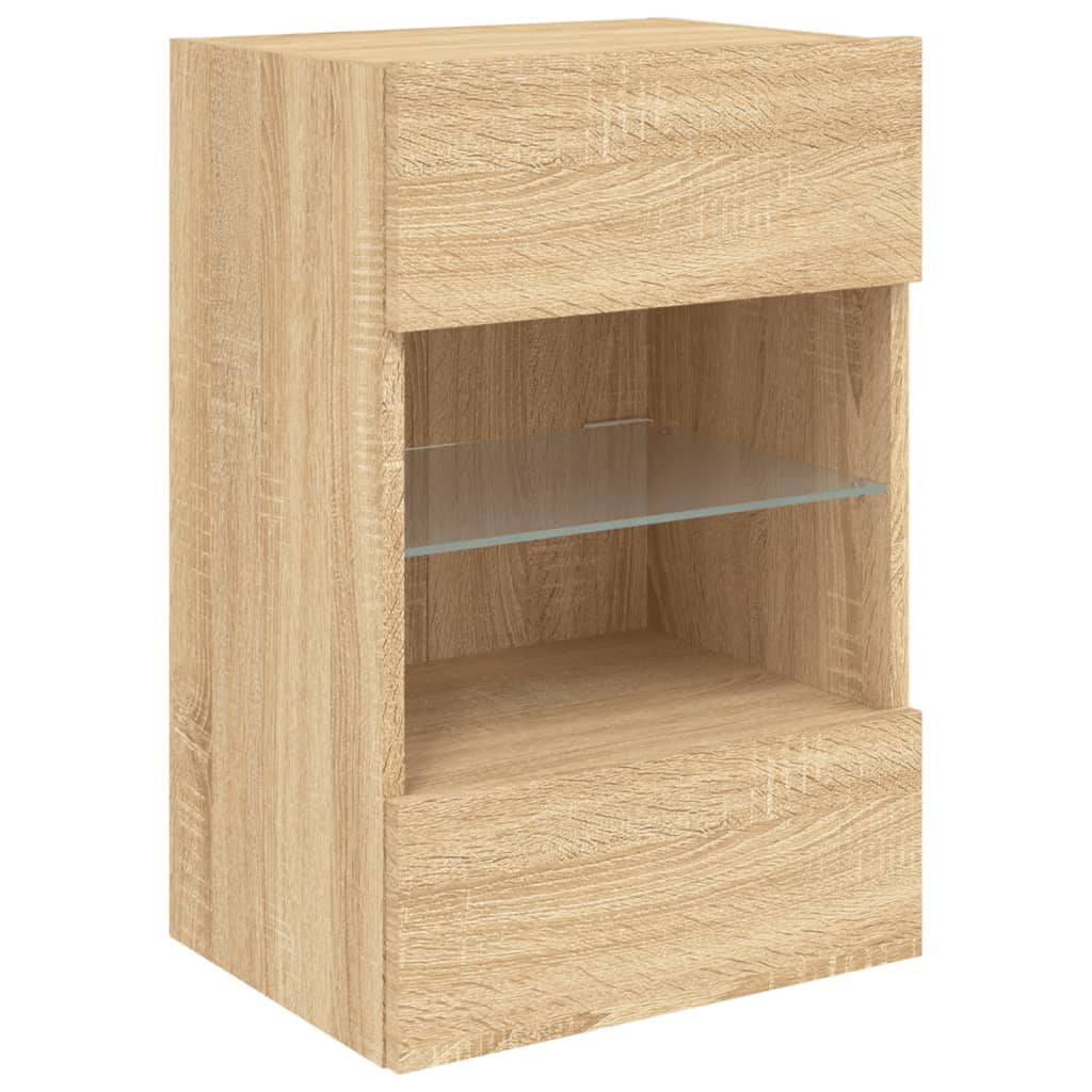 Έπιπλο Τοίχου Τηλεόρασης με LED Sonoma Δρυς 40x30x60,5 εκ. - Pakobazaar