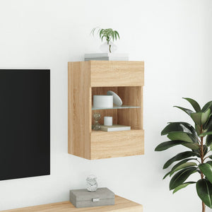 Έπιπλο Τοίχου Τηλεόρασης με LED Sonoma Δρυς 40x30x60,5 εκ. - Pakobazaar