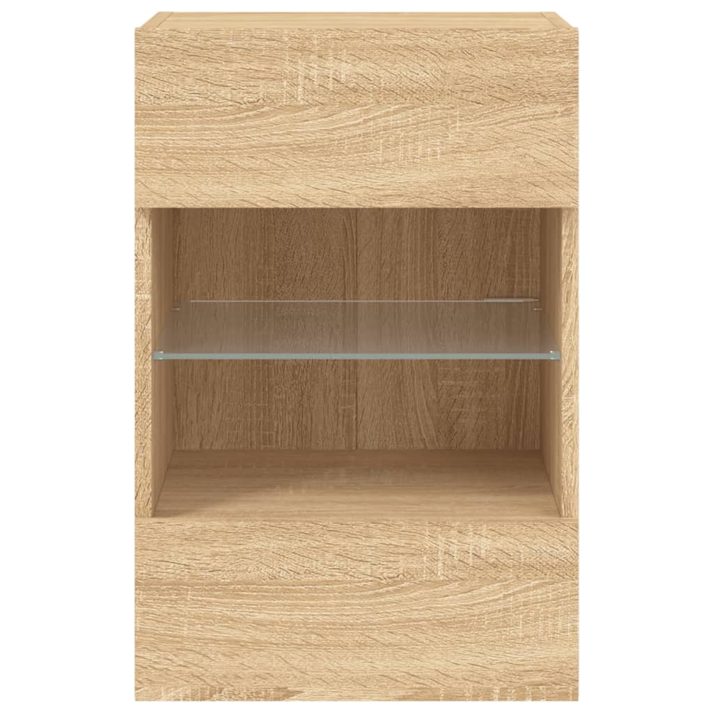 Έπιπλο Τοίχου Τηλεόρασης με LED Sonoma Δρυς 40x30x60,5 εκ. - Pakobazaar