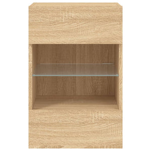 Έπιπλο Τοίχου Τηλεόρασης με LED Sonoma Δρυς 40x30x60,5 εκ. - Pakobazaar