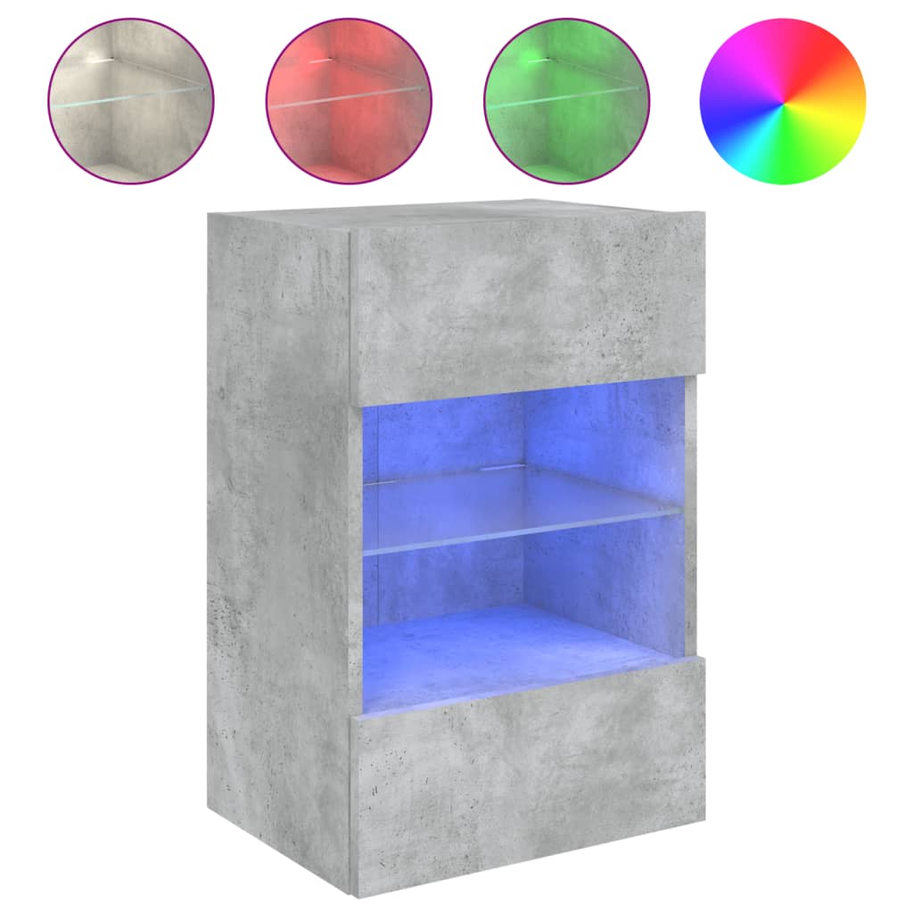 Έπιπλο Τηλεόρασης με LED Γκρι Σκυροδέματος 40x30x60,5 εκ. - Pakobazaar