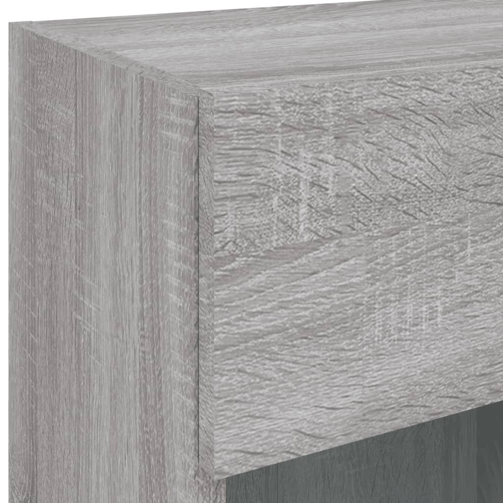 Έπιπλο Τοίχου Τηλεόρασης με LED Γκρι Sonoma 40x30x60,5 εκ. - Pakobazaar