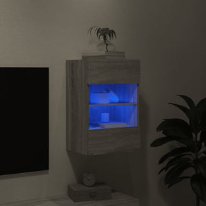 Έπιπλο Τοίχου Τηλεόρασης με LED Γκρι Sonoma 40x30x60,5 εκ. - Pakobazaar