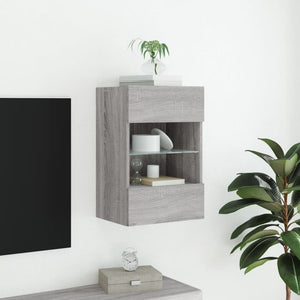 Έπιπλο Τοίχου Τηλεόρασης με LED Γκρι Sonoma 40x30x60,5 εκ. - Pakobazaar