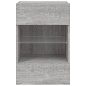Έπιπλο Τοίχου Τηλεόρασης με LED Γκρι Sonoma 40x30x60,5 εκ. - Pakobazaar