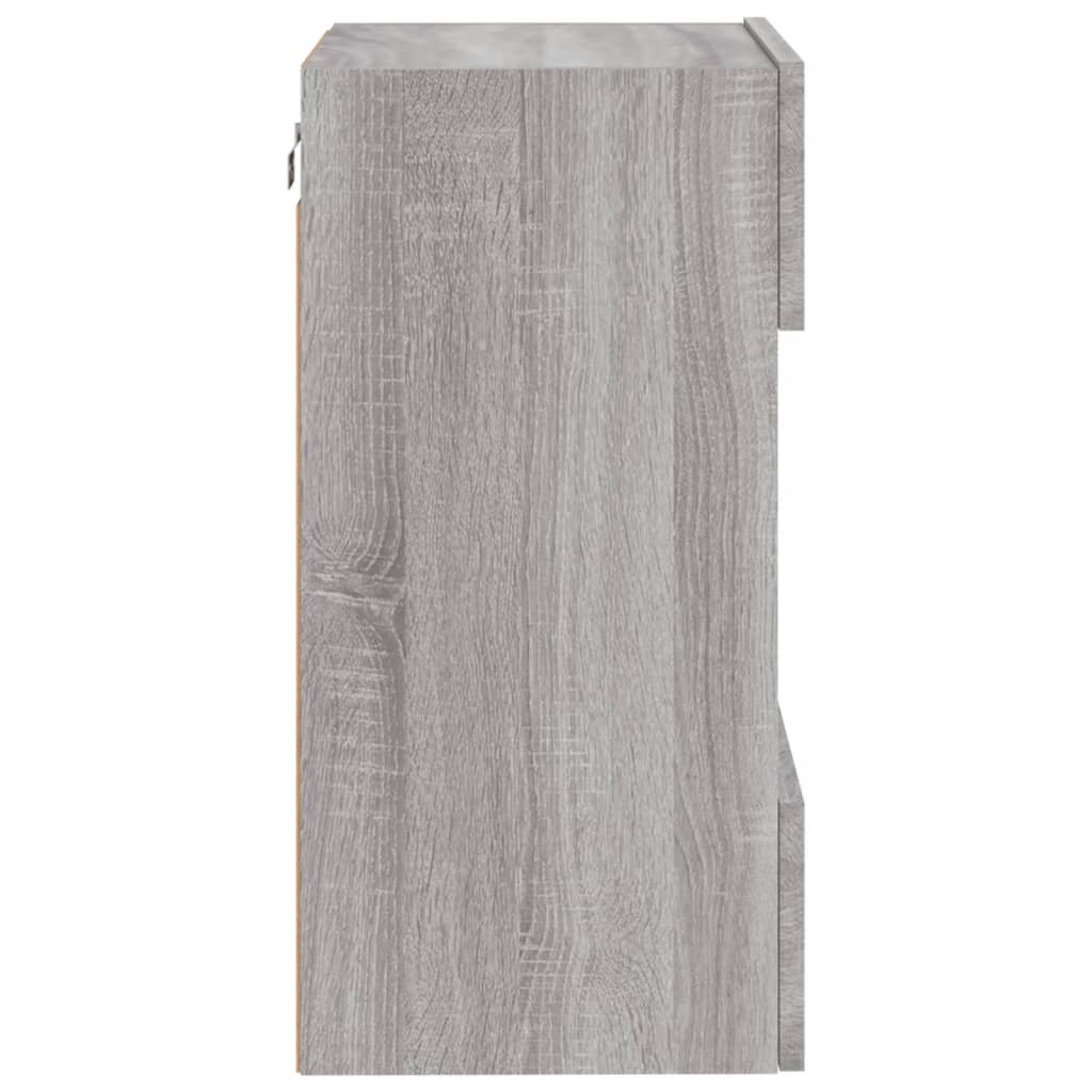 Έπιπλο Τοίχου Τηλεόρασης με LED Γκρι Sonoma 40x30x60,5 εκ. - Pakobazaar