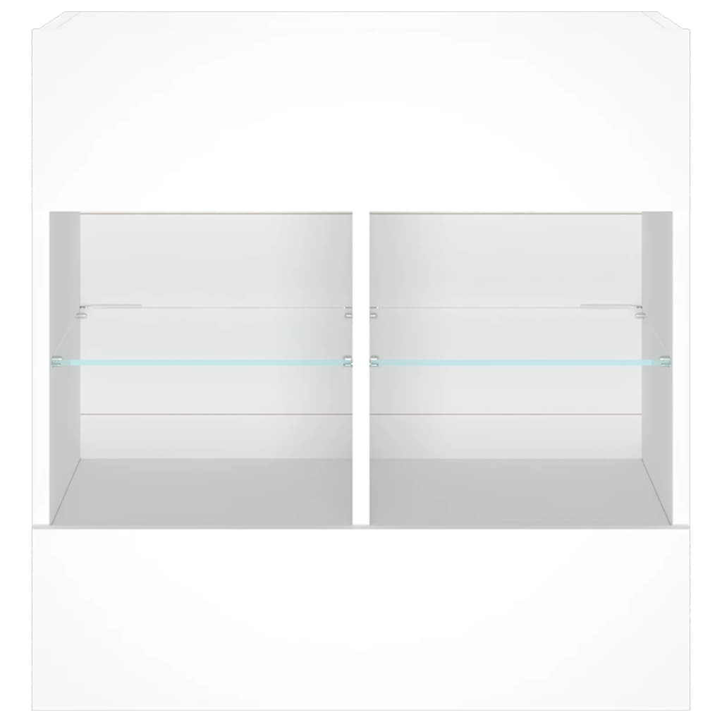 Έπιπλο Τοίχου Τηλεόρασης με LED Λευκό 58,5x30x60,5 εκ. - Pakobazaar