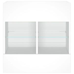 Έπιπλο Τοίχου Τηλεόρασης με LED Λευκό 58,5x30x60,5 εκ. - Pakobazaar