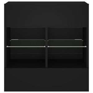 Έπιπλο Τοίχου Τηλεόρασης με LED Μαύρο 58,5x30x60,5 εκ. - Pakobazaar