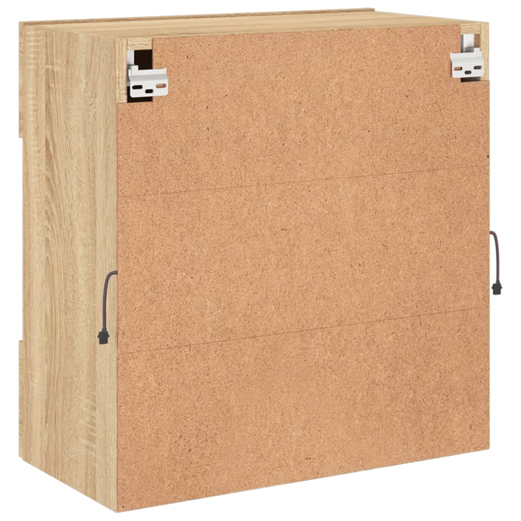 Έπιπλο Τοίχου Τηλεόρασης με LED Sonoma Δρυς 58,5x30x60,5 εκ. - Pakobazaar