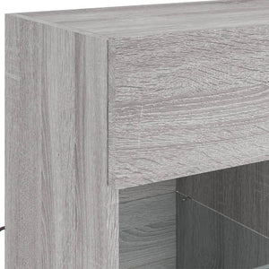 Έπιπλο Τοίχου Τηλεόρασης με LED Γκρι Sonoma 58,5x30x60,5 εκ. - Pakobazaar