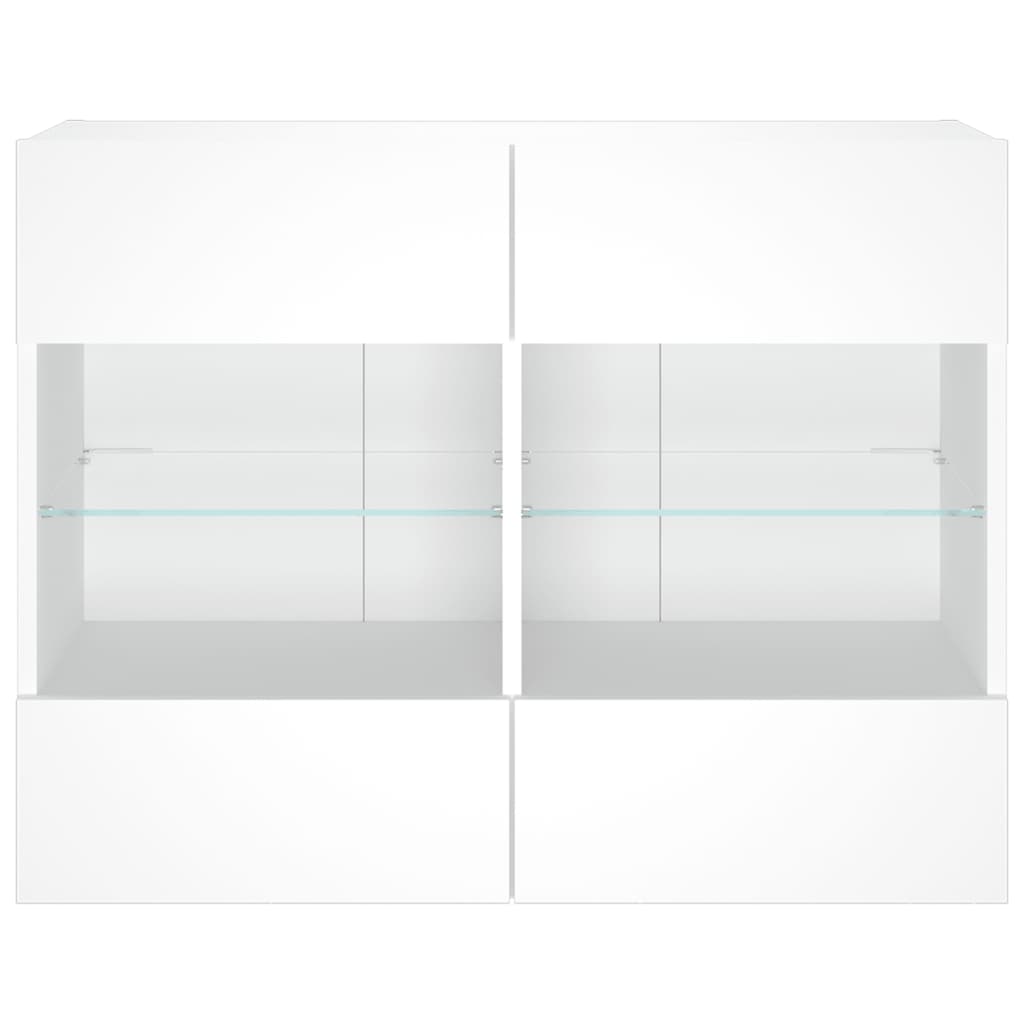 Έπιπλο Τοίχου Τηλεόρασης με LED Λευκό 78,5x30x60,5 εκ. - Pakobazaar