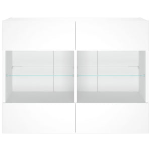 Έπιπλο Τοίχου Τηλεόρασης με LED Λευκό 78,5x30x60,5 εκ. - Pakobazaar