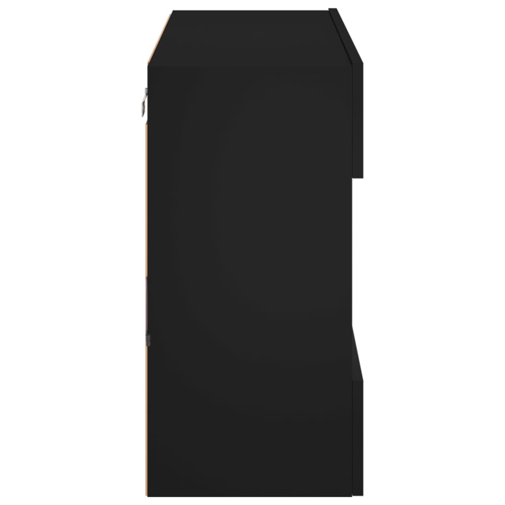 Έπιπλο Τοίχου Τηλεόρασης με LED Μαύρο 78,5x30x60,5 εκ. - Pakobazaar