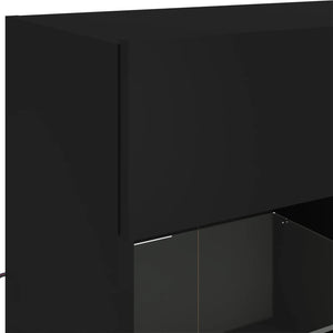 Έπιπλο Τοίχου Τηλεόρασης με LED Μαύρο 78,5x30x60,5 εκ. - Pakobazaar