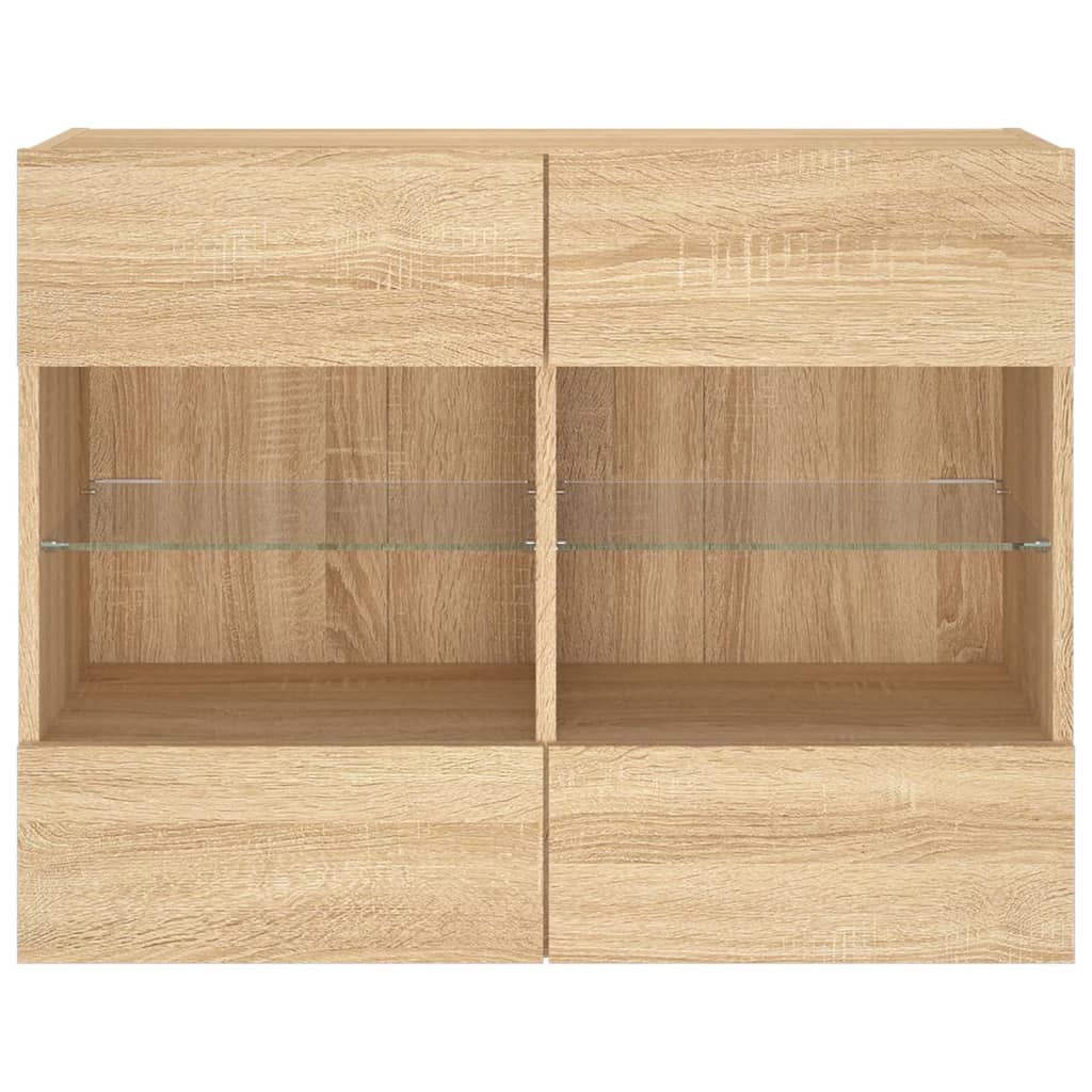 Έπιπλο Τοίχου Τηλεόρασης με LED Sonoma Δρυς 78,5x30x60,5 εκ. - Pakobazaar