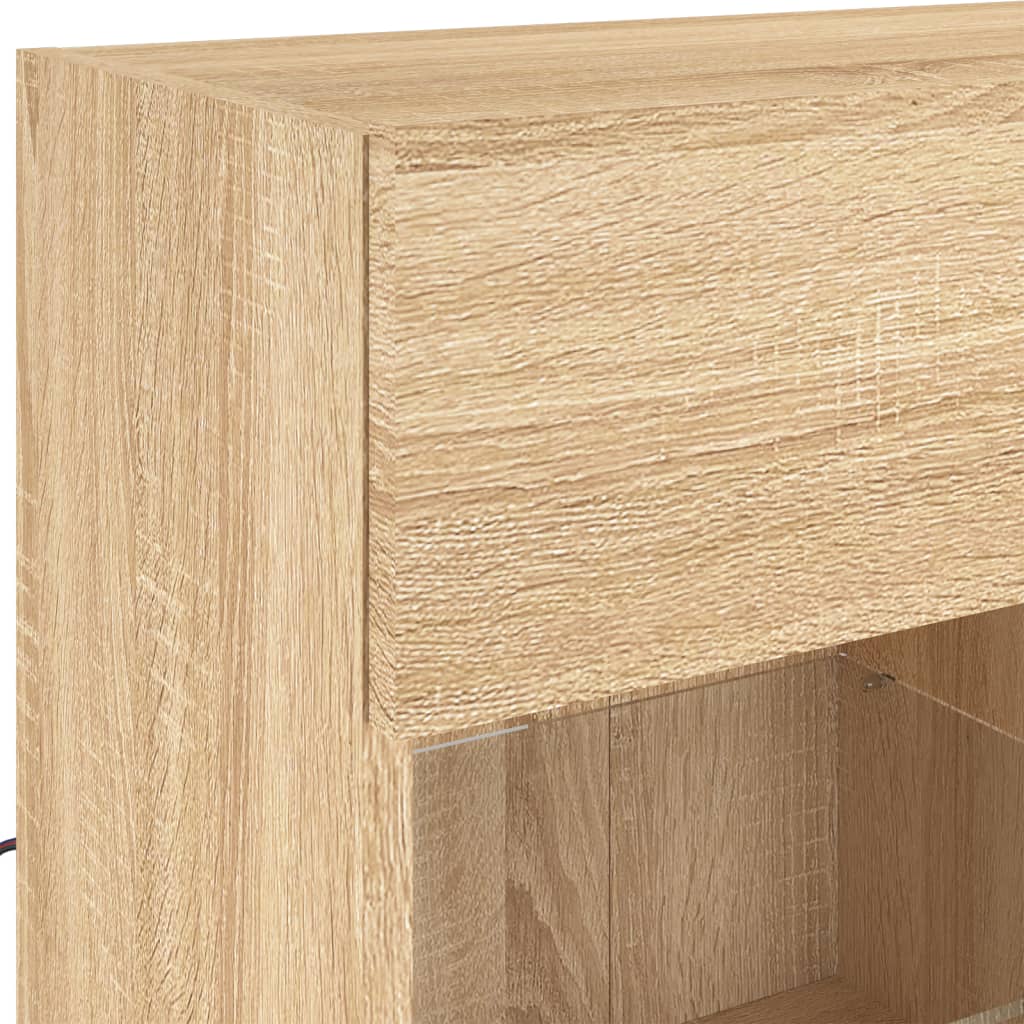Έπιπλο Τοίχου Τηλεόρασης με LED Sonoma Δρυς 78,5x30x60,5 εκ. - Pakobazaar