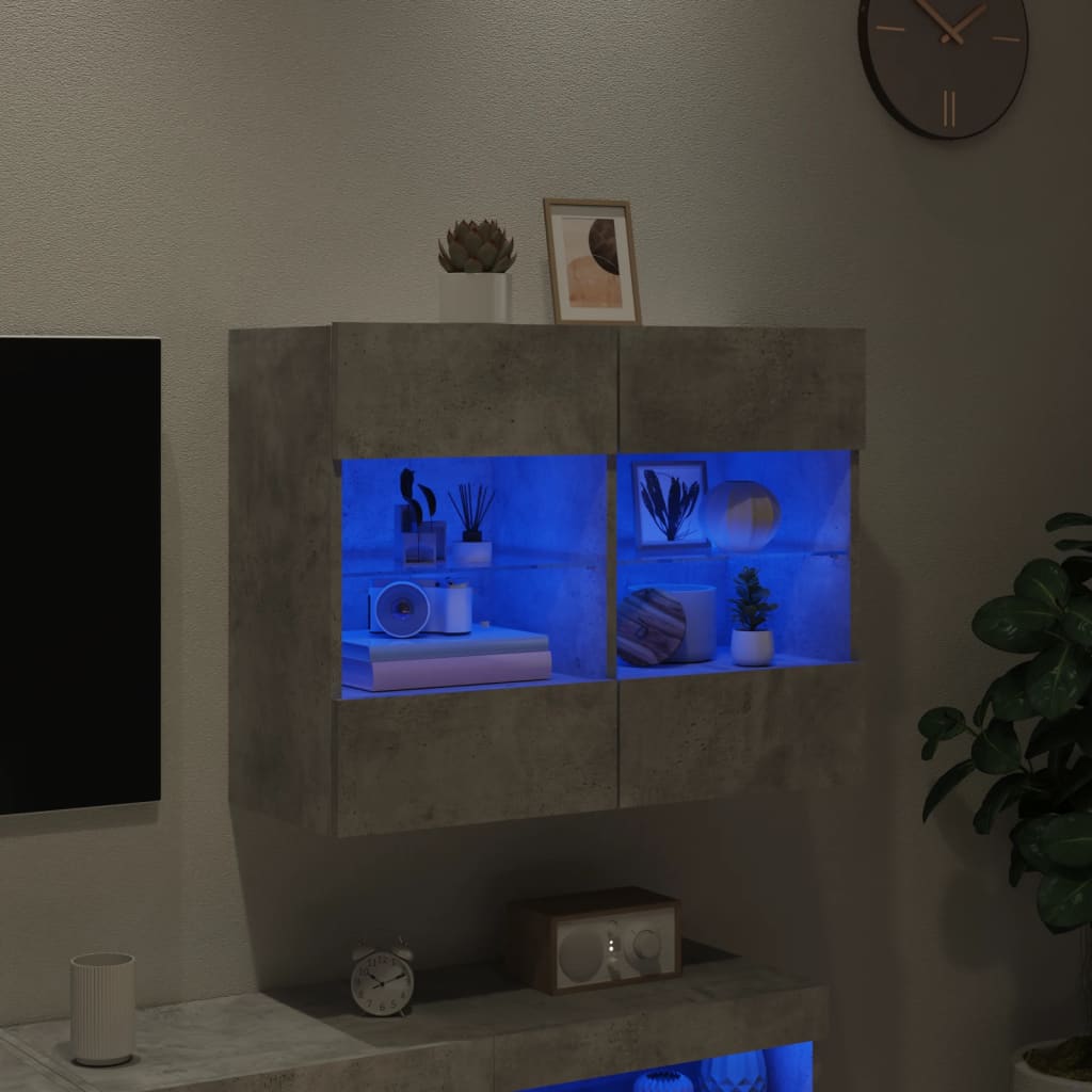 Έπιπλο Τηλεόρασης με LED Γκρι Σκυροδέματος 78,5x30x60,5 εκ. - Pakobazaar