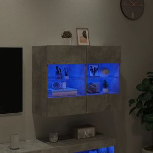 Έπιπλο Τηλεόρασης με LED Γκρι Σκυροδέματος 78,5x30x60,5 εκ. - Pakobazaar