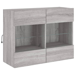 Έπιπλο Τοίχου Τηλεόρασης με LED Γκρι Sonoma 78,5x30x60,5 εκ. - Pakobazaar