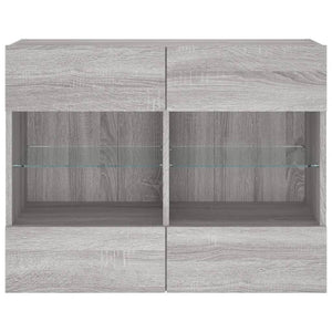 Έπιπλο Τοίχου Τηλεόρασης με LED Γκρι Sonoma 78,5x30x60,5 εκ. - Pakobazaar