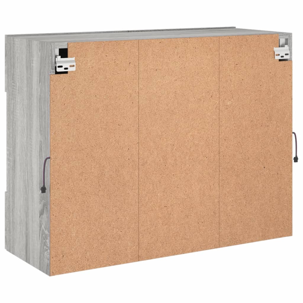 Έπιπλο Τοίχου Τηλεόρασης με LED Γκρι Sonoma 78,5x30x60,5 εκ. - Pakobazaar