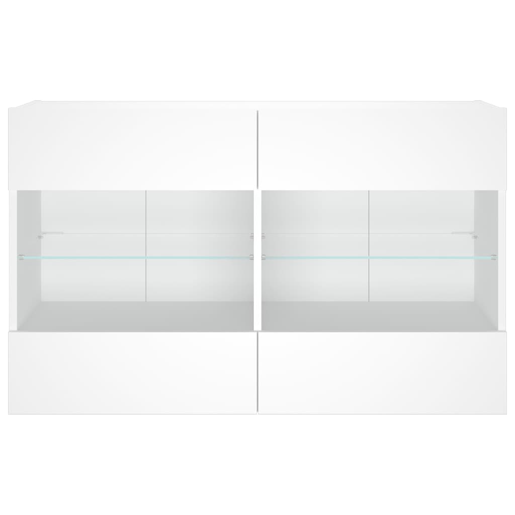 Έπιπλο Τοίχου Τηλεόρασης με LED Λευκό 98,5x30x60,5 εκ. - Pakobazaar