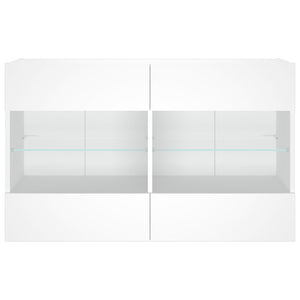 Έπιπλο Τοίχου Τηλεόρασης με LED Λευκό 98,5x30x60,5 εκ. - Pakobazaar