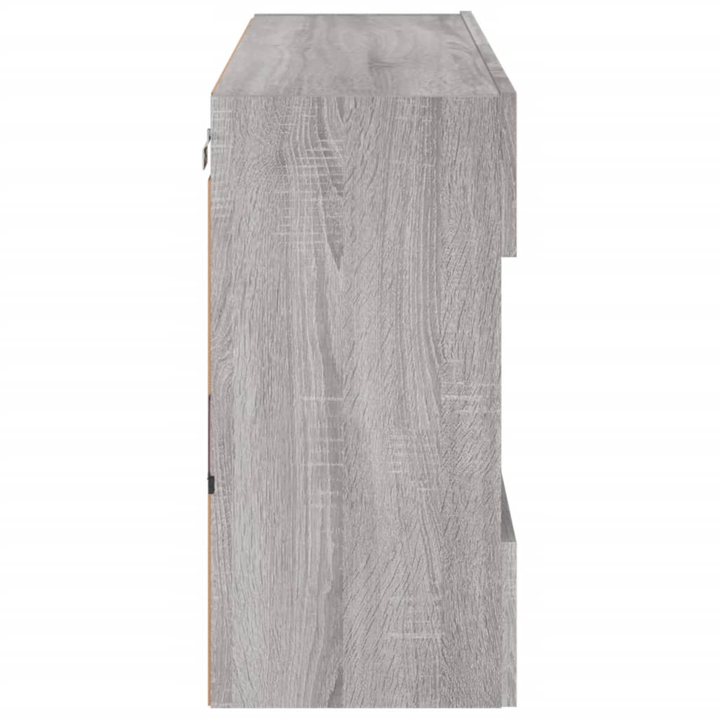 Έπιπλο Τοίχου Τηλεόρασης με LED Γκρι Sonoma 98,5x30x60,5 εκ. - Pakobazaar