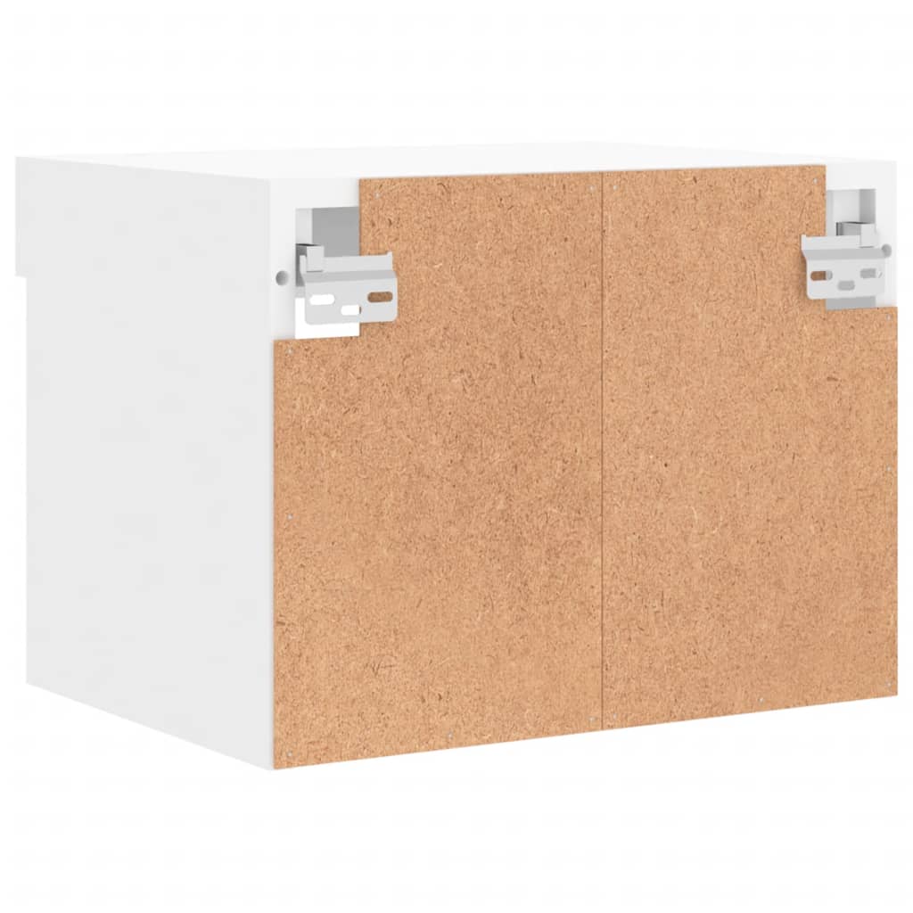 Κομοδίνα Επιτοίχια με Φώτα LED 2 Τεμ. Λευκά - Pakobazaar