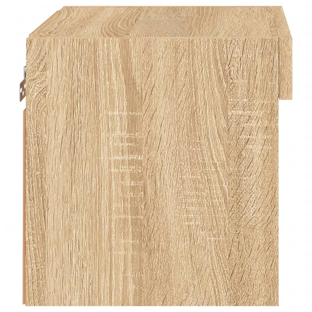 Κομοδίνα Επιτοίχια με Φώτα LED 2 Τεμ. Sonoma Δρυς - Pakobazaar