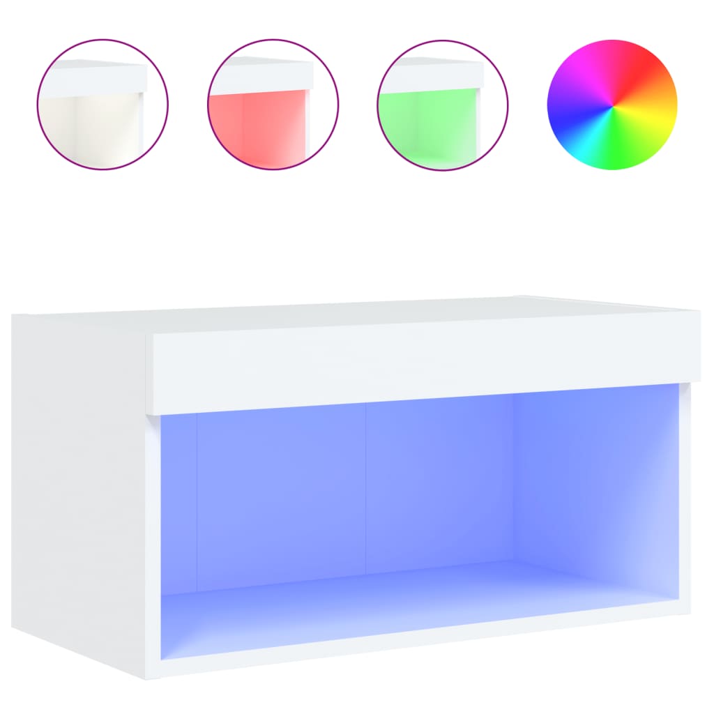 Έπιπλο Τηλεόρασης με LED Λευκό 60 x 30 x 30 εκ. - Pakobazaar
